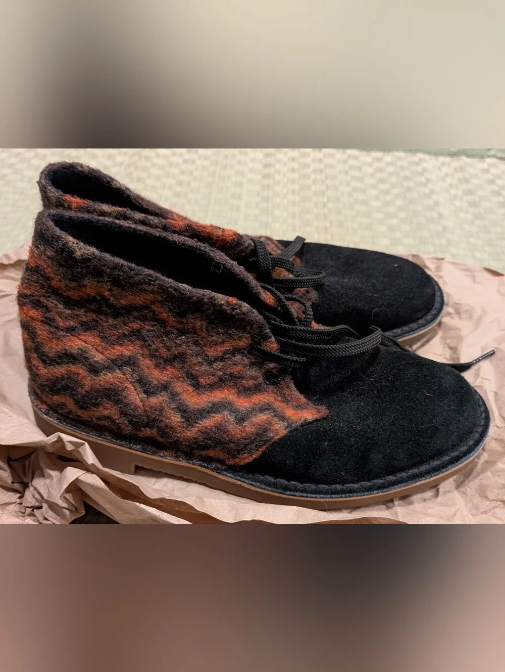 Clarks Bushacre 3 Aztec Wool Suede Chukka Boots Men's Size 8.5 Ortholite Insoles